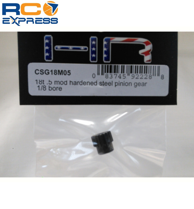 Hot Racing CSG18M05 18t .5 Mod Hardened Steel Pinion Gear 1/8 Bore